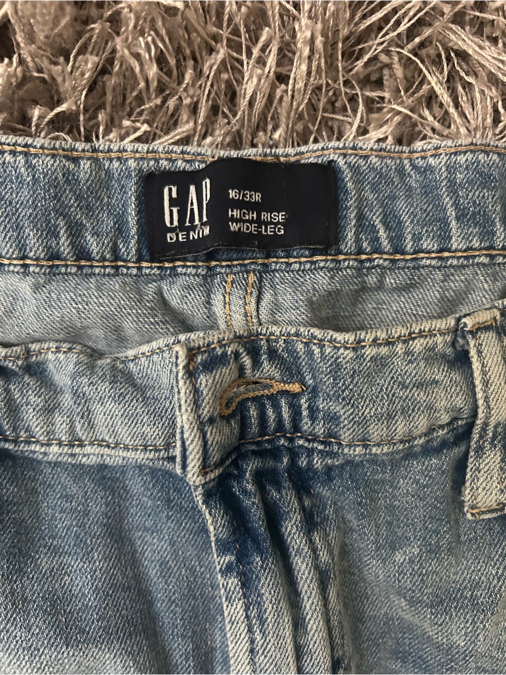GAP Denim High-Rise Wide-Leg Light Blue Jeans
